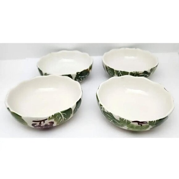 ND Hand Painted Bowls, Grape and Vine Design, Set of 4, 1960s - 1970s - Picture 2 of 9